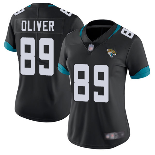 Nike Jacksonville Jaguars #89 Josh Oliver Black Team Color Women Stitched NFL Vapor Untouchable Limited Jersey